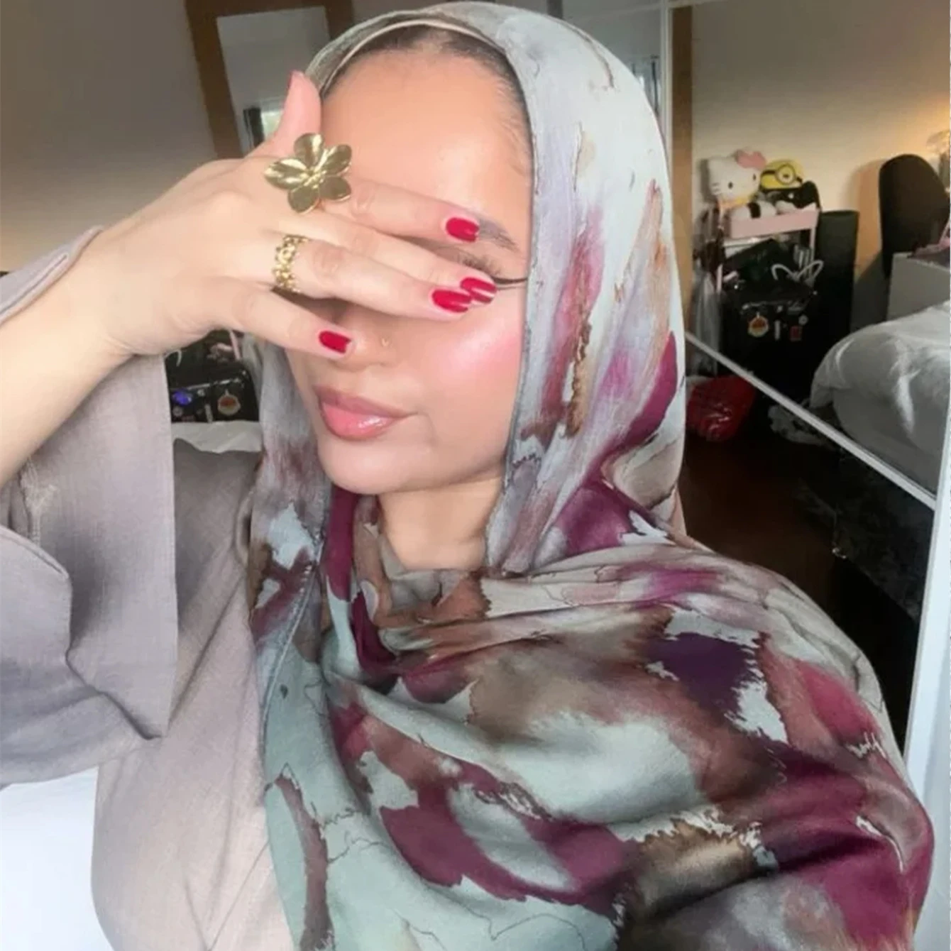 Neue Druck Chiffon Lange Schals für Muslimische Frauen Farbe Aquarell Digitaldruck Weichen Schal Malediven Weibliche Hijabs