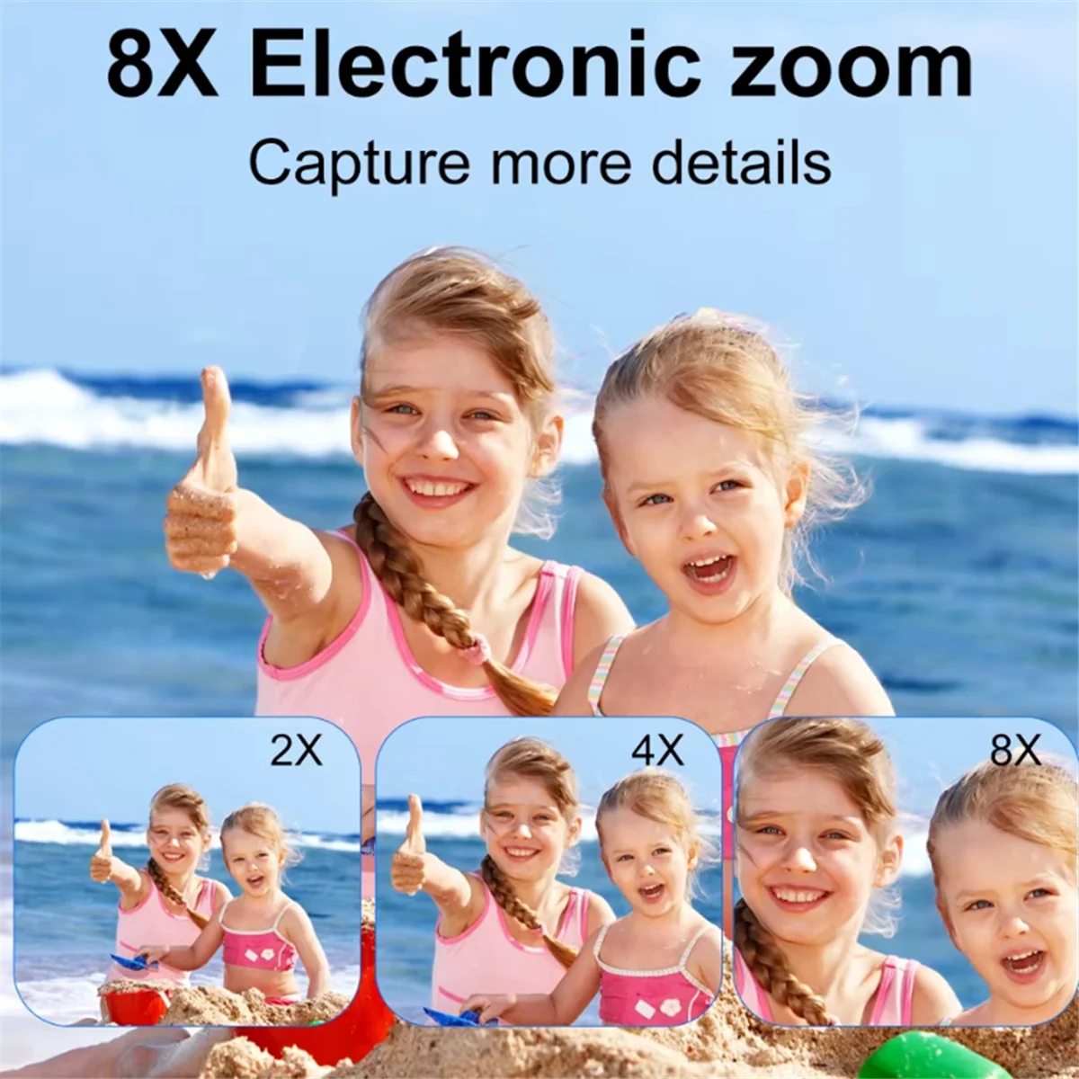 2025 + 4K CCD 8X كاميرا رقمية للتكبير الرقمي للطلاب كاميرا تصوير رقمية مدمجة 180 ° كاميرا سيلفيل ذات شاشة قابلة للطي، B