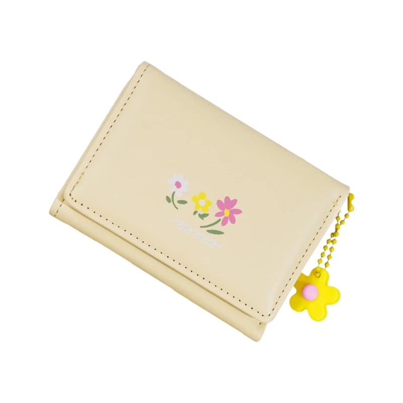 X5XA Trifold Wallet with Card Holder PU Leather Change Purse Coin Purse Short Purse