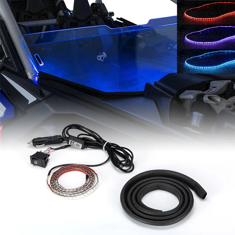 60'' Windshield Light Strip For Can-Am Maverick X3/Trail/Sport Commander Defender For CFMOTO Zforce Uforce Bluetooth App Control