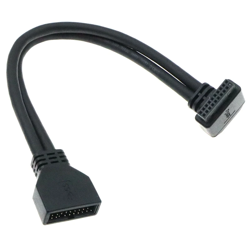 Chassis High Speed Elbow Front 90 Degrees 20 Pins 19 Pins Extension Cable Motherboard F-USB3.0 Pins IDC Male to Female Data Cabl