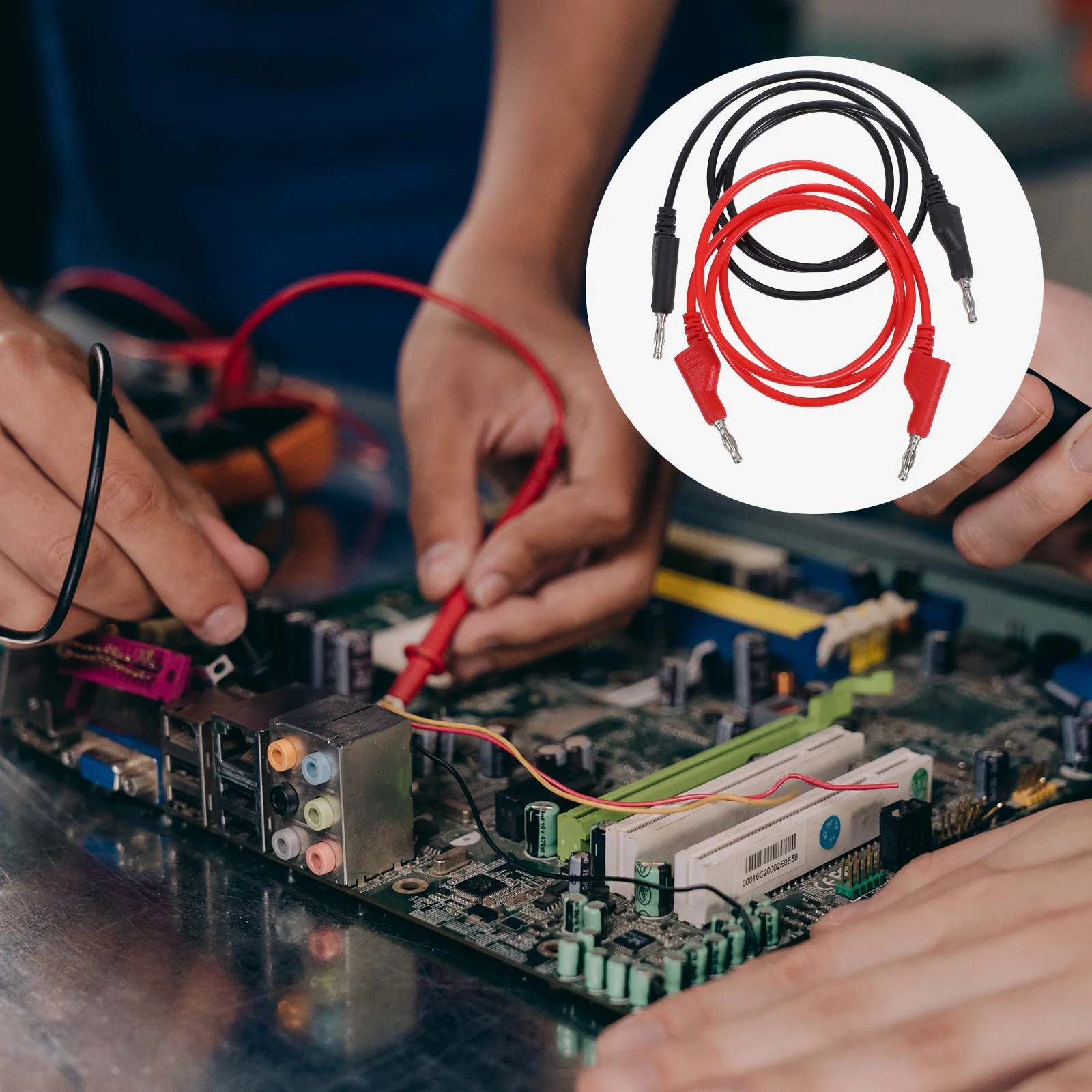 

2Pcs Banana Plug Multimeter Test Lead Stackable 4mm Cable Electrical Testing Leads Accurate Measurement Wire Banana Cable