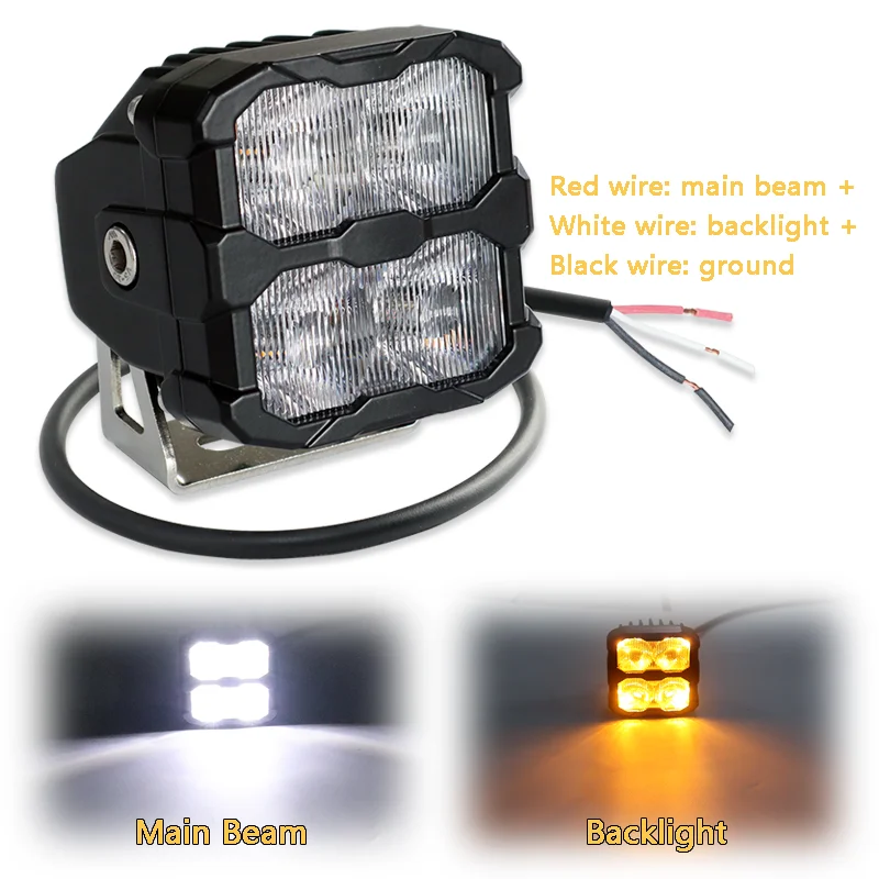 High Lumens Off Road Bumper Pod Fog Lights 4x4 LED Amber Lights For Trucks