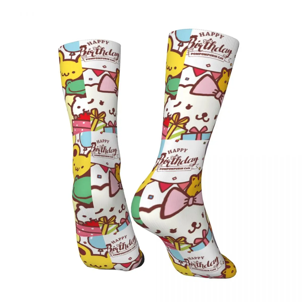 Vintage Pom Pom Purin Men's compression Socks Unisex Sanrio Pom Pom Purin Harajuku Pattern Printed Novelty Crew Sock