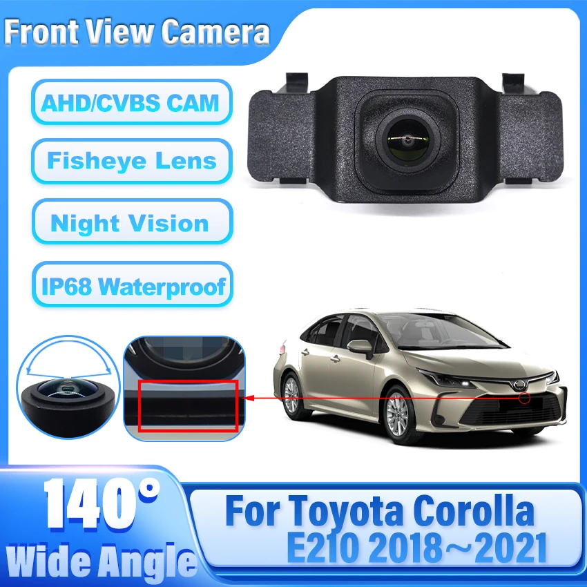 

HD CCD автомобильная камера переднего вида для парковки ночного видения, положительная водонепроницаемая камера с логотипом для Toyota Corolla E210 2018 2019 2020 2021