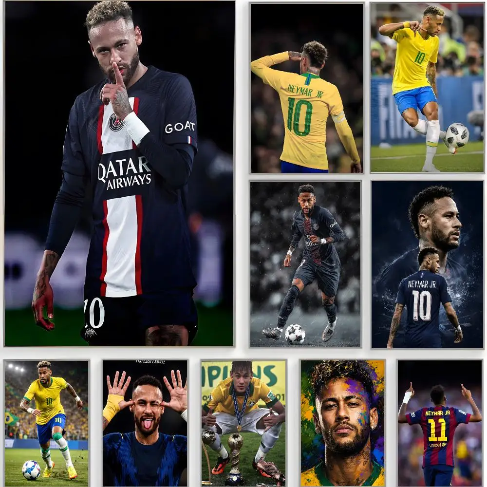 football legend Neymar Jr Poster Classic Wall Art  Home Decor  Peel and Stick Unframed