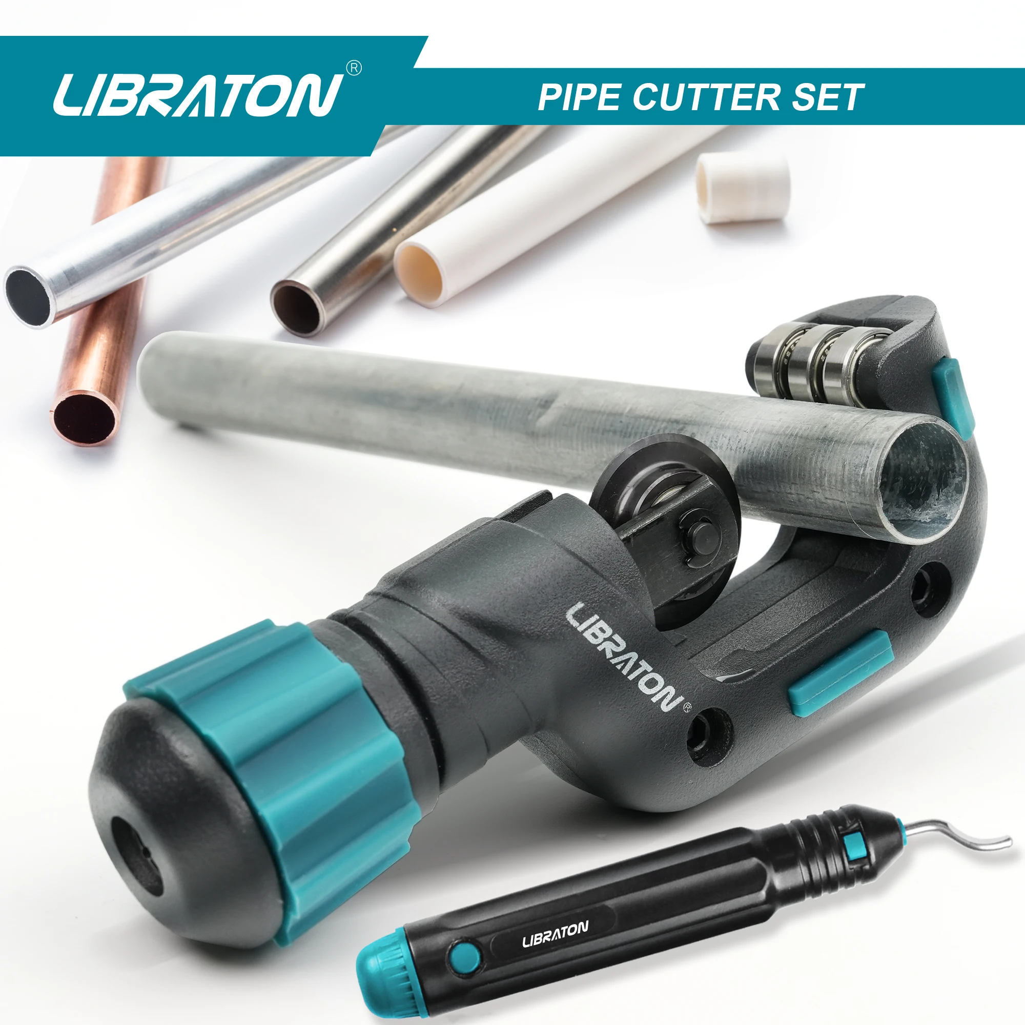 Libraton 5/32” to 1-1/4” Outer Diameter Pipe Cutter,Tube Cutter with Deburring Tool, Copper Cutter and Thin Stainless Steel Tube