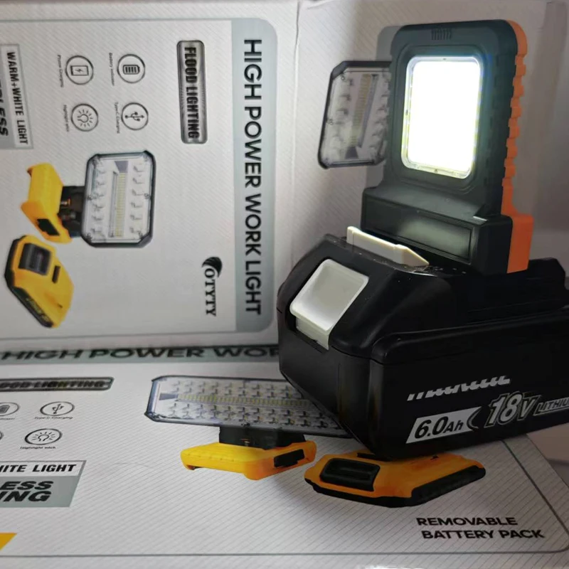Power Tool Accessories LED Work Light for Makita for Milwaukee for Dewalt for Bosch for Dayi Lomvum Zhipu 18V-21V Li-ion Battery view 5