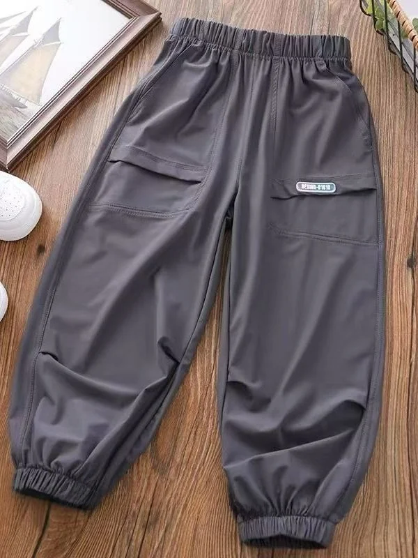 Children's Summer Lightweight Loose Breathable Mosquito-Resistant Casual Pants Boys Girls Comfortable Quick-Drying Trendy