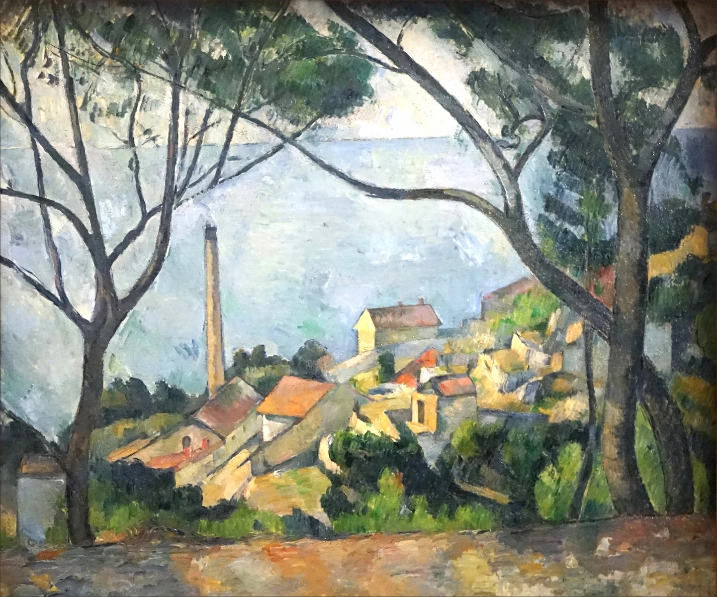 Handpainted Paul Cezanne 'La Mer À Estaque' Oil Painting Reproduction on Canvas Modern Abstract Wall Art Decor