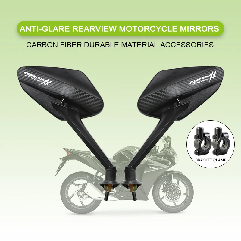 

For HONDA CBR600RR CBR1100XX FIREBLADE RR CBR250RR CBR400RR Adjustable angle Carbon Fiber Rearview Mirror Motorcycle accessories