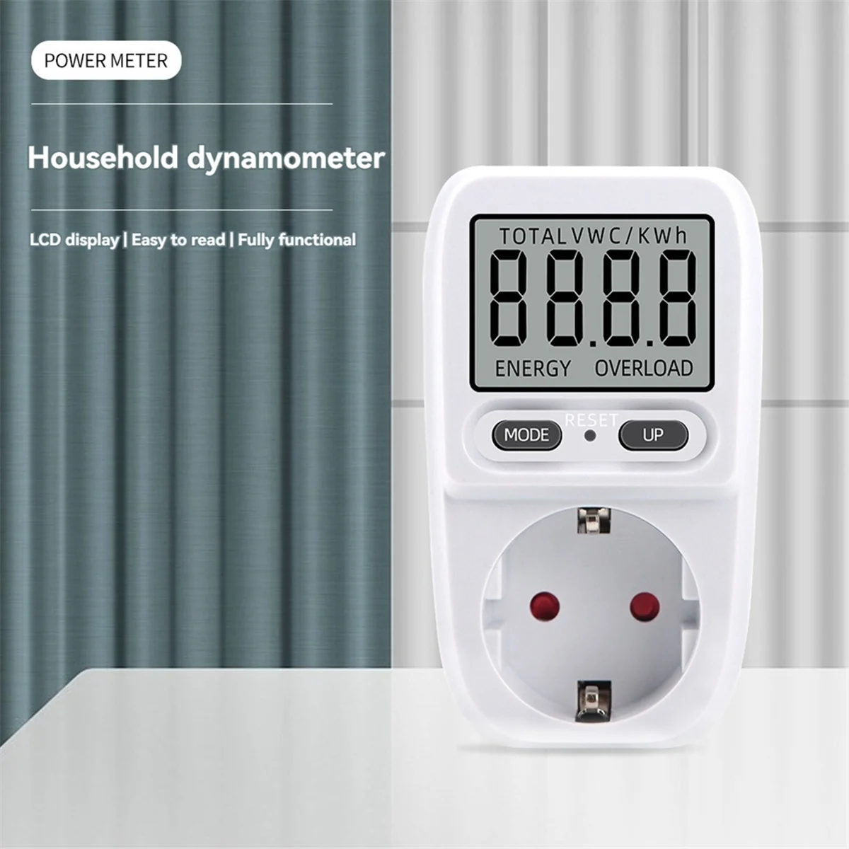 

New Arrival Electricity Power Meter Wattmeter LCD Energy Meter Socket Electric Tester Measuring Outlet Power Analyzer EU Plug
