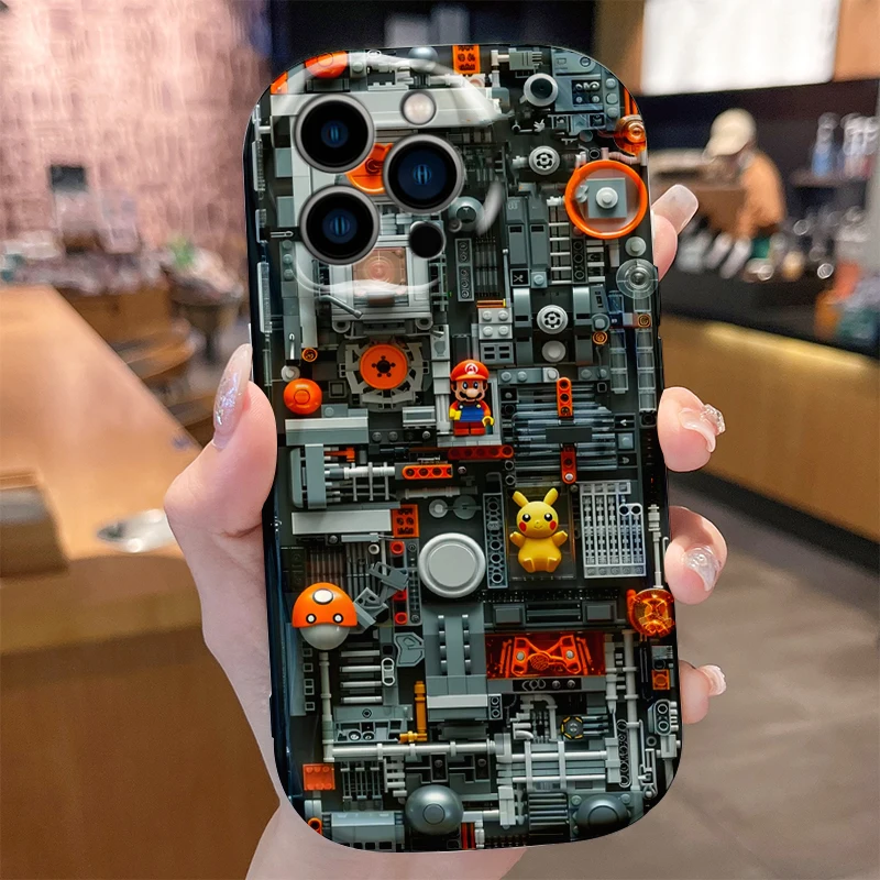 حافظة Super M-Marios Bros لهاتف iPhone 16 E 15 Pro Max 14 13 12 Mini 11 Pro Max XS X 8 7 Plus أغطية مقاومة للصدمات من السيليكون الناعم Funda