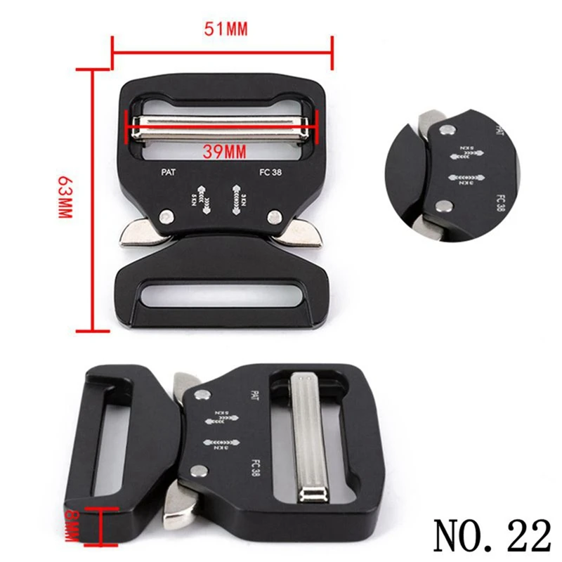 25/32/38/50/52mm Taktische Gürtelschnalle Schnellverschluss Zubehör Metall-Verschluss für Herrengürtel Taschen Ersatzschnalle DIY Gürtel Tasche – Detail 24