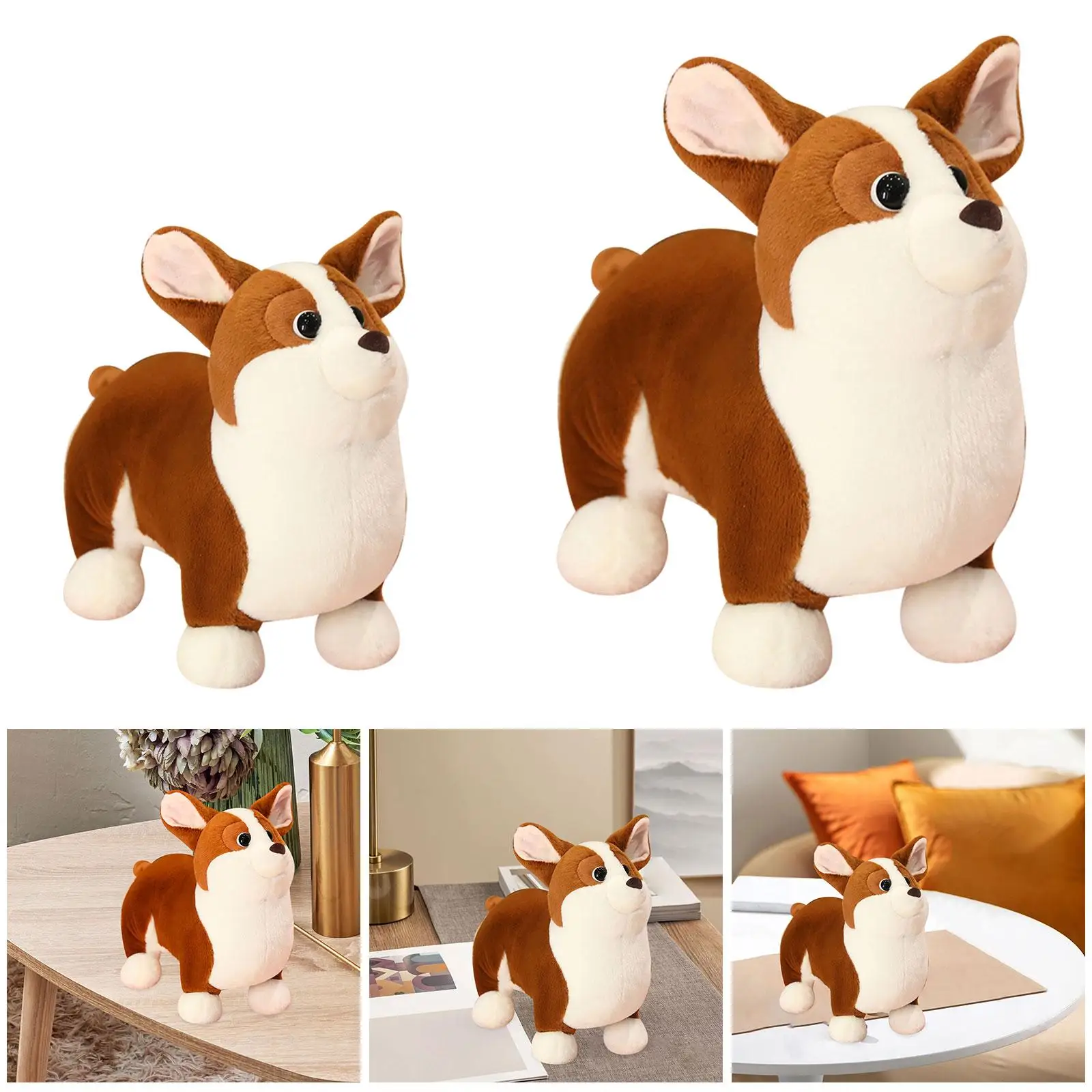 Stuffed Animals Doll Toys Corgi Stuffed Animal Corgi Dog Pillow Lovely Comfort Cushion Gifts for Kids Office Decoration