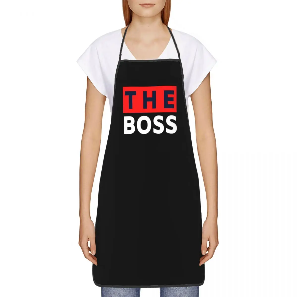 Unisex The Boss The Real Boss Apron Kitchen Chef Cooking Baking Bib Men Women Couple Tablier Cuisine for Painting