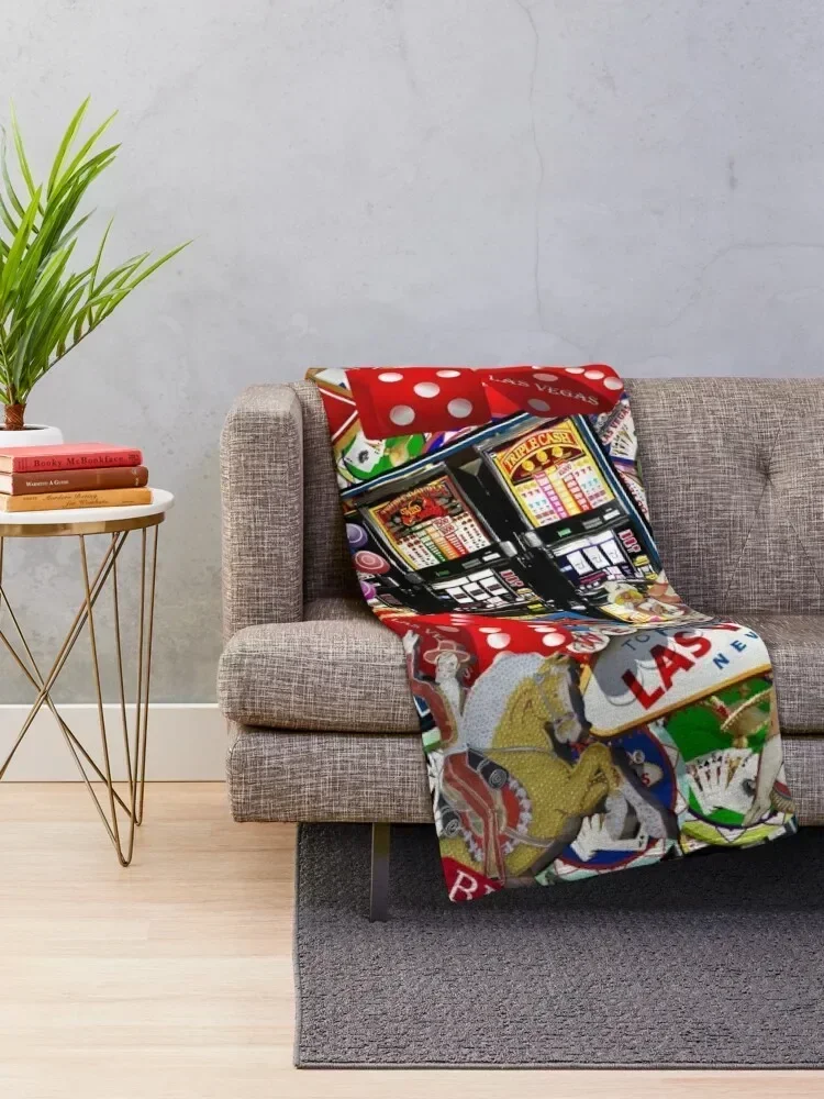 Gamblers Delight - Las Vegas Icons Throw Blanket Travel Soft Blankets