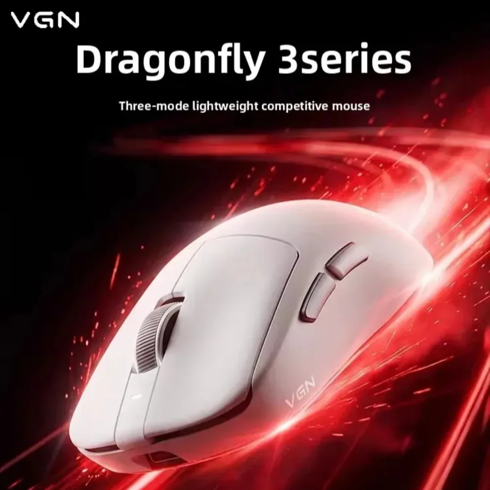 

Игровая мышь VGN Dragonfly 3 Series, беспроводная, трехрежимная, легкая, с низкой задержкой, на базе PAW3395, с длительным сроком службы батареи, аксессуары для геймеров