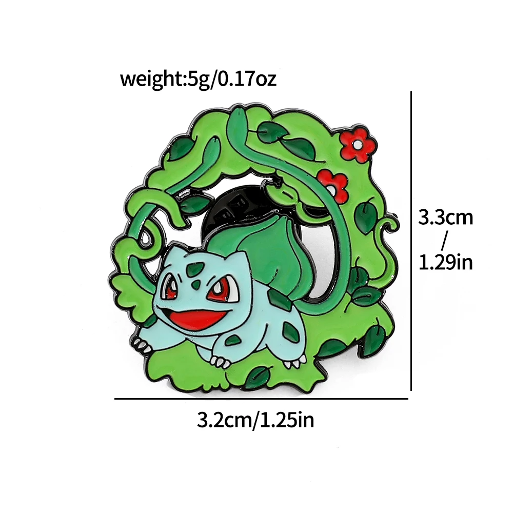 4 Pcs cute cartoon creative personality pocket monsters Badge Animated character Enamel brooch Men's and women's Bag Accessories image 5