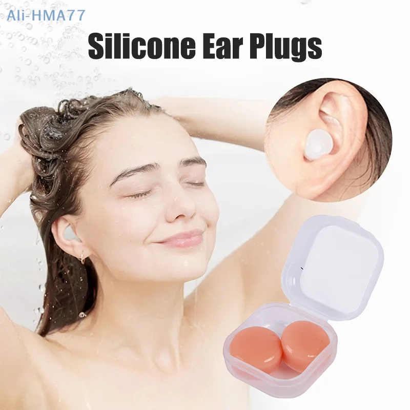 

2Pcs Silicone Ear Plugs Sleep Anti-Noise Snoring Earplugs Noise Cancelling For Sleeping Noise Reduction Protect Hearing Travel