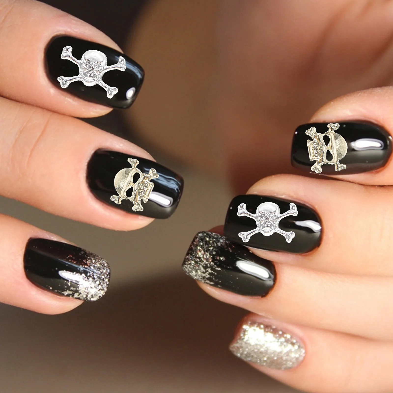 

30pcs Halloween Charms 3D Art Studs Skull Cross Jewelry Decorations For Fingernails Toenails Halloween Supplies Cross