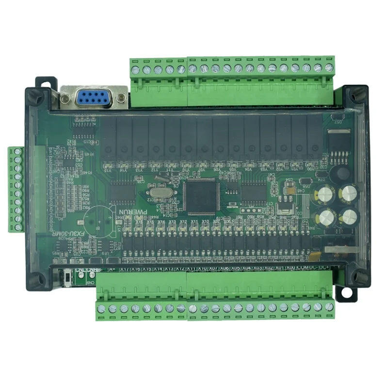 FX3U-32MT FX3U-30MR PLC industrial control board 6AD 2DA Relay output with RTC RS485 CAN communication Compatible with FX1N FX2N