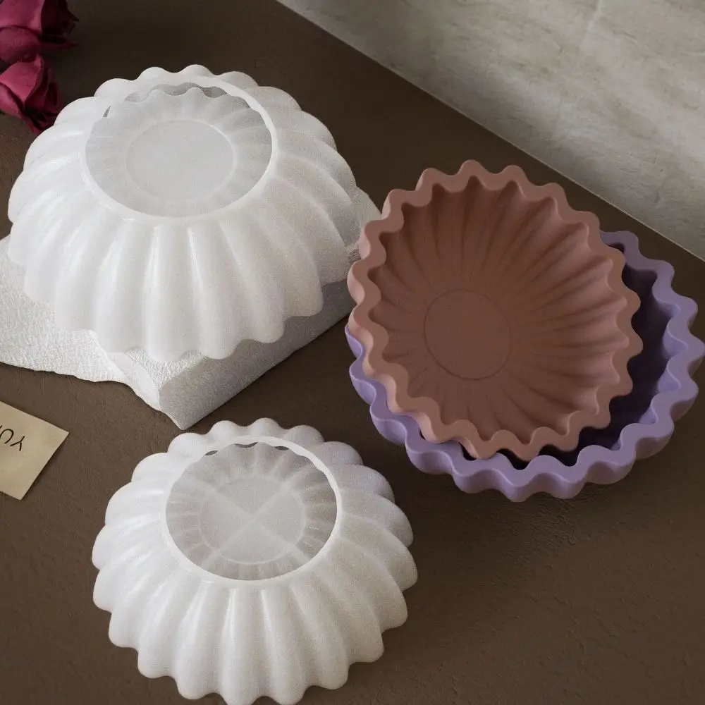 Creative Lace Bowl Storage Box Silicone Mold Reusable DIY Plaster Mold 3D Handmade Resin Mold Home Decor