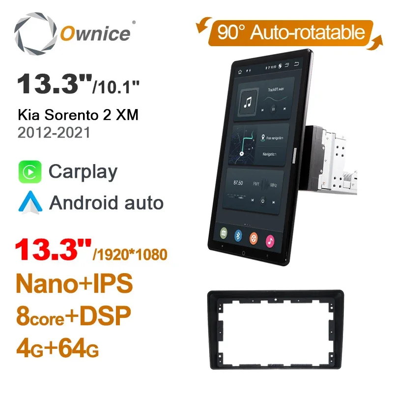 

IPS 13,3 "1920*1080 PX6 Android 10,0 для Kia Sorento 2 XM 2012 - 2021 Автомобильная Мультимедийная магнитола 13,3" IPS поворотный