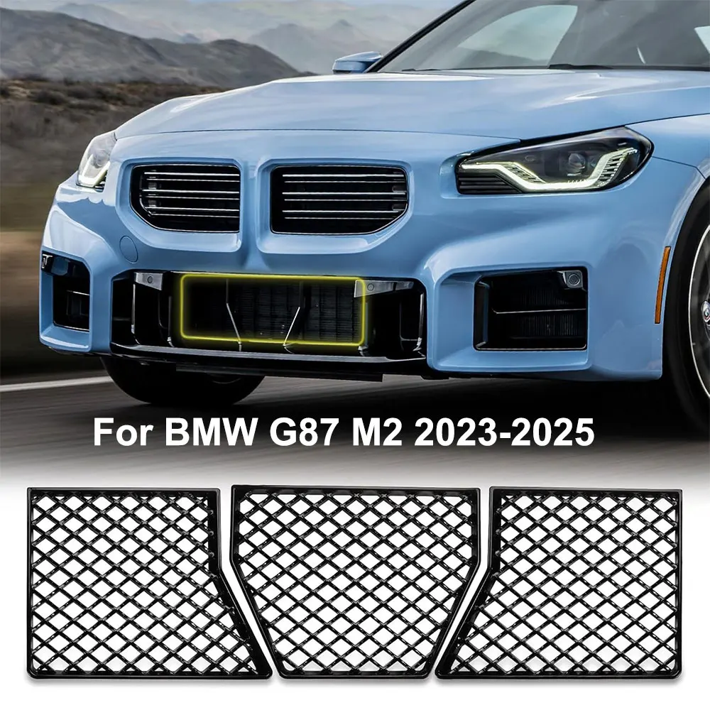 

3PCS Front Bumper Grille Mesh Guard For BMW G87 M2 2023- 2025 Front Radiator Protection Car Exterier Guard Accessories