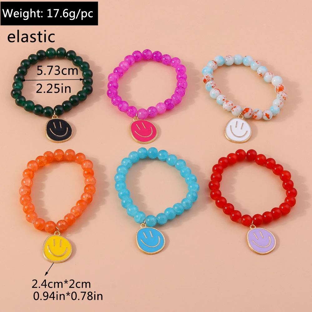 Aihua Böhmisches handgefertigtes buntes Perlenarmband für Frauen, süßes Lächeln-Gesicht, Charms-Armbänder, Mädchen, Party, Urlaub, Schmuck, Geschenke – Detail 11