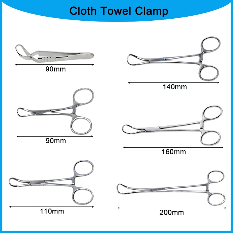 

Stainless Steel Surgical Tweezers Orthopedic Cloth Towel Clamp Fine Head Veterinary Orthopedics Instrument