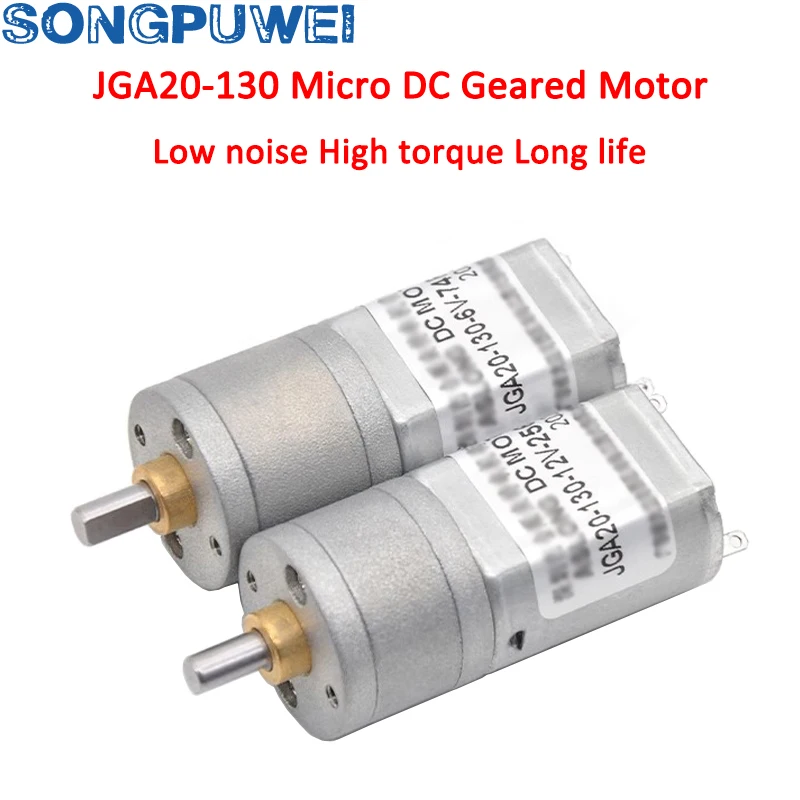 DC 6V 12V 24V Gear Motor 20 21 28 37 - 833 RPM CW CCW Speed Reduction Gearbox Motors JGA20-130 Electric Engine DIY Accessories