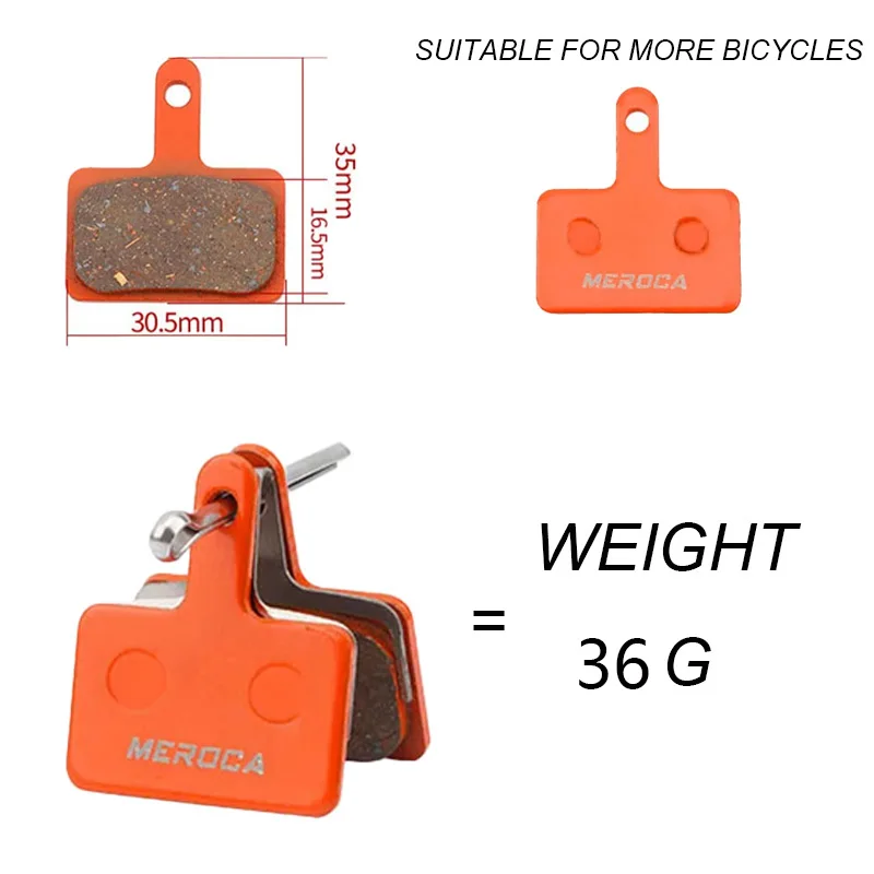 MEROCA Bicycle Resin Brake Pads Wear-resistant braking strong MTB Generation Drive M315 446 xt BB5 and other universal rim disc