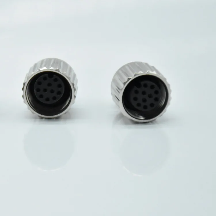 

M12 12P male and female bare head M12 waterproof connector with wire wrapped adhesive injection molding Optoelectronic Displays