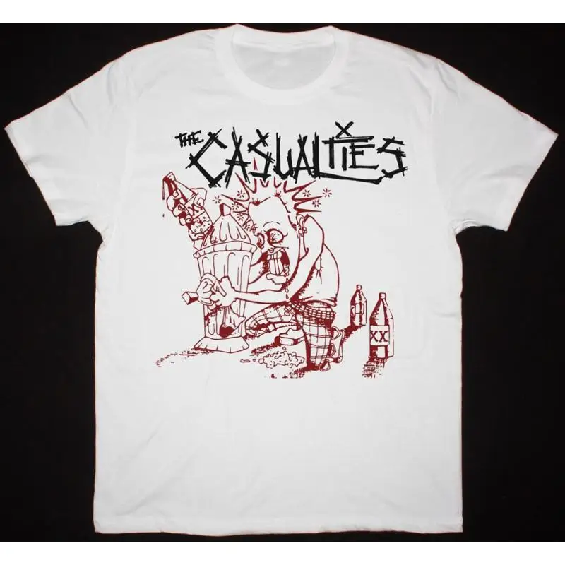 

Vtg THE CASUALTIES Band ROCK Cotton White T Shirt S 5XL MM1163