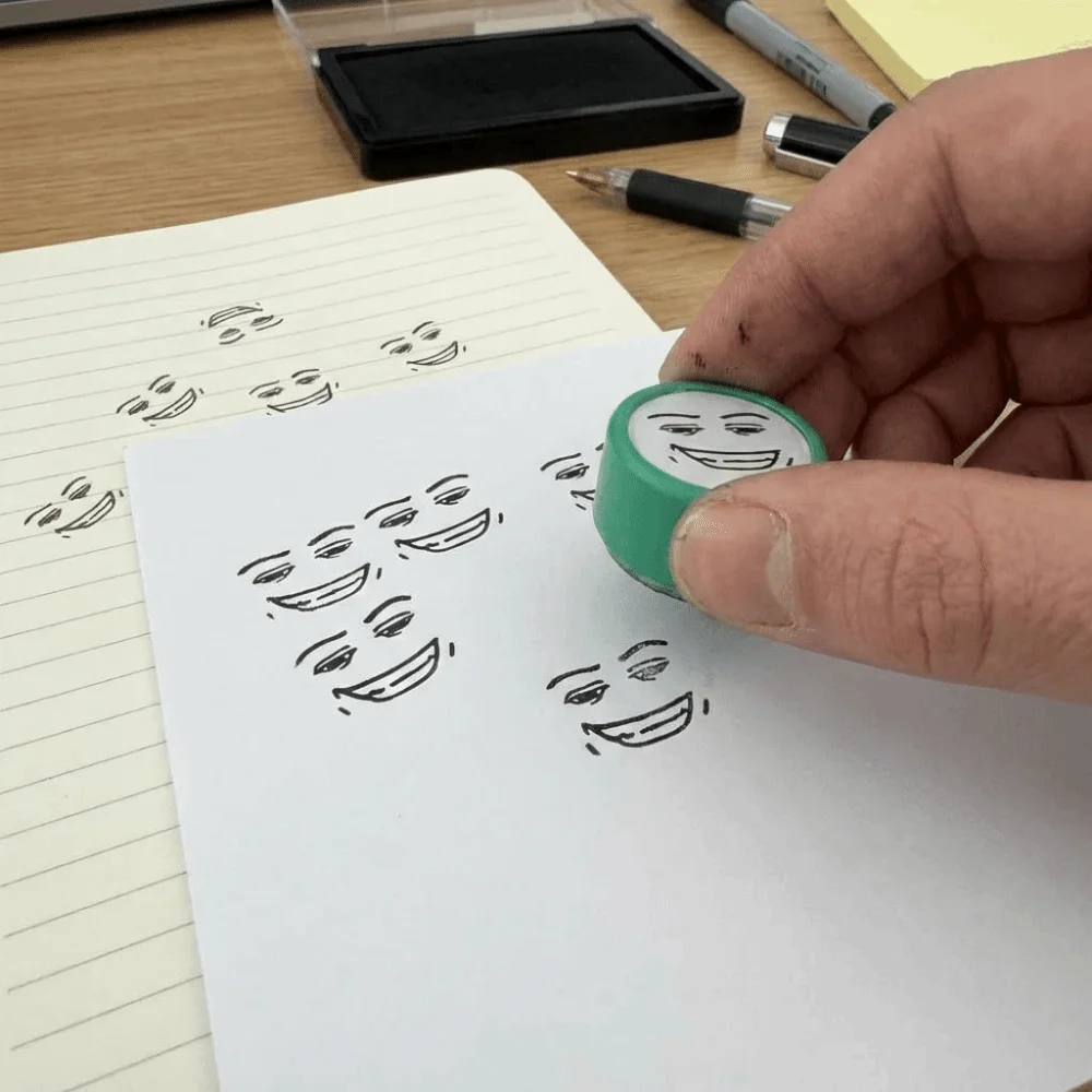 Reusable Funny Expressions Seal Quick-drying Simple Design Cartoon Seal Creative combination Pressing-style Stamps Birthday Gift