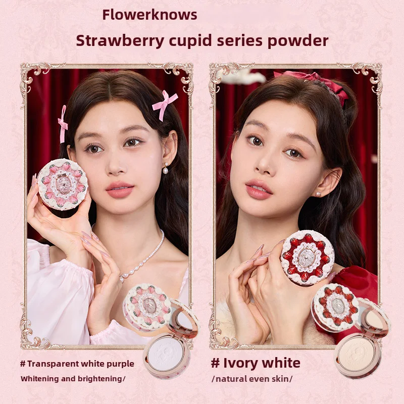 Flor sabe morango cupido coleção conjunto de maquiagem querida presente conjunto lábio lama líquido blush rosto paleta tudo em um compõem kit