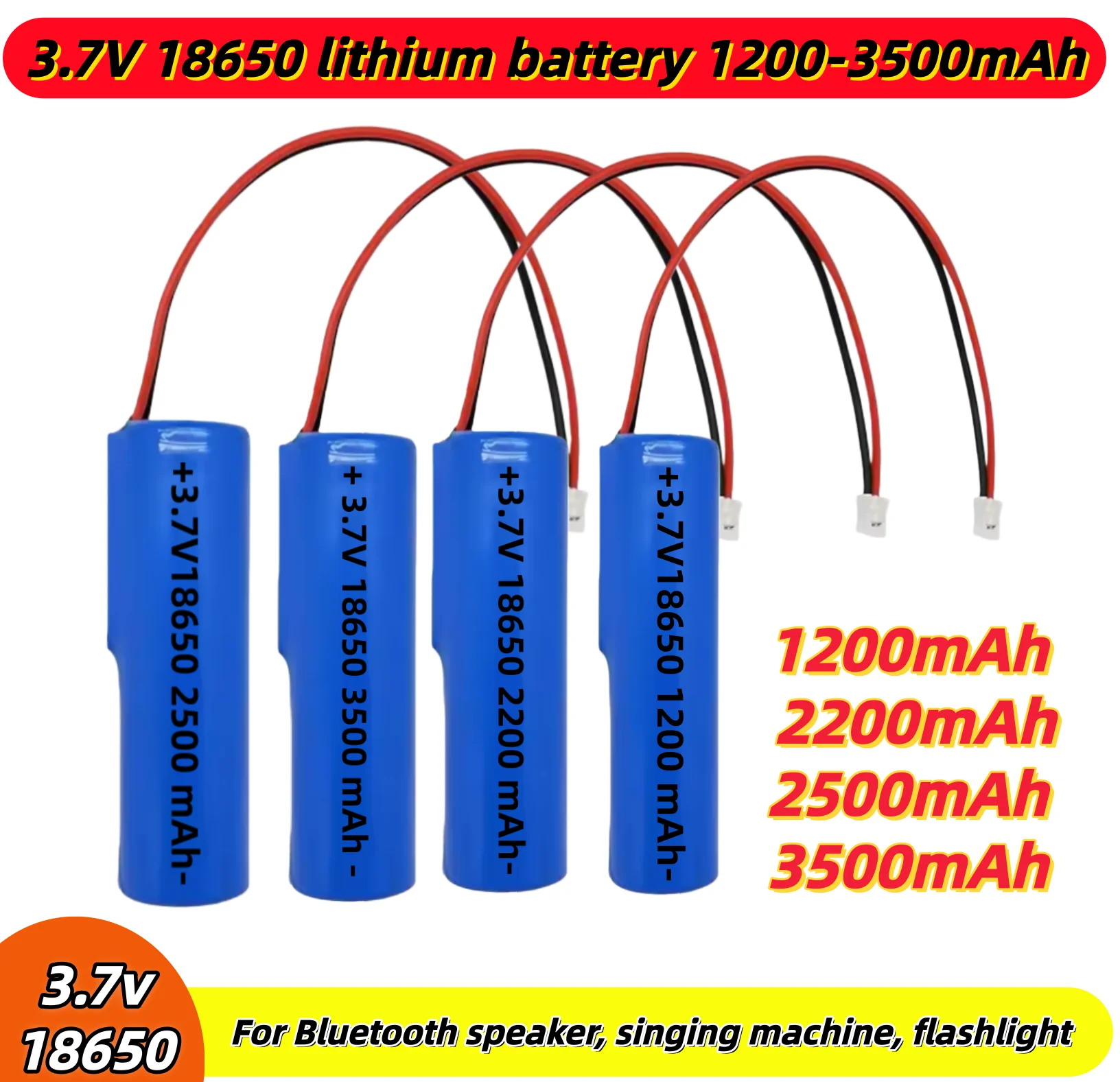 

3.7V 18650 lithium battery 1200-3500mah For Bluetooth speaker singing machine flashlight K5 disinfection gun hair clipper