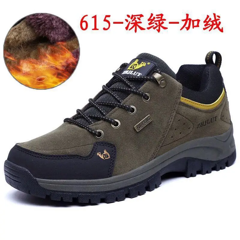 Winter Fur Warm Men's Hiking Shoes Wear-resistant Hunting Tactical Sneakers Women Trekking Mountain Shoes Unisex 36-47