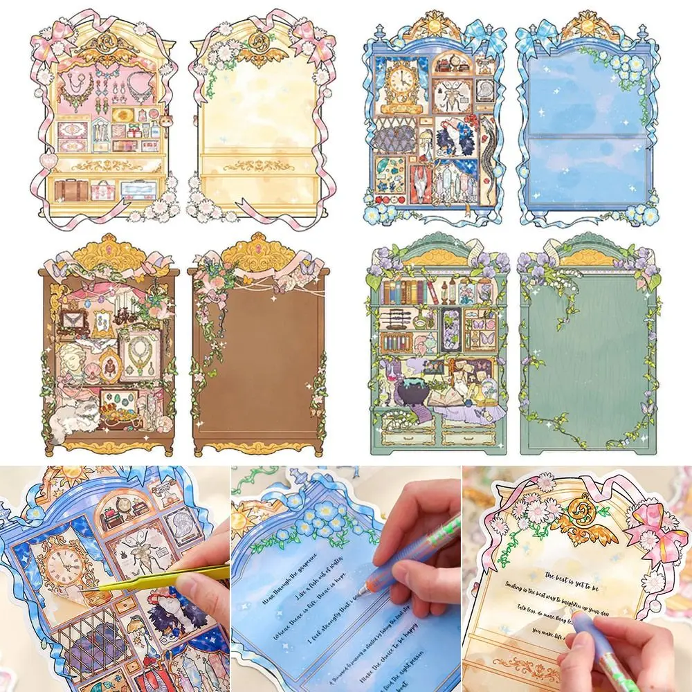 Vintage Curiosity Cabinet 3D Scene Sticker Multicolor Vintage Style Scrapbooking Decals PVC Decorative Stickers Toy