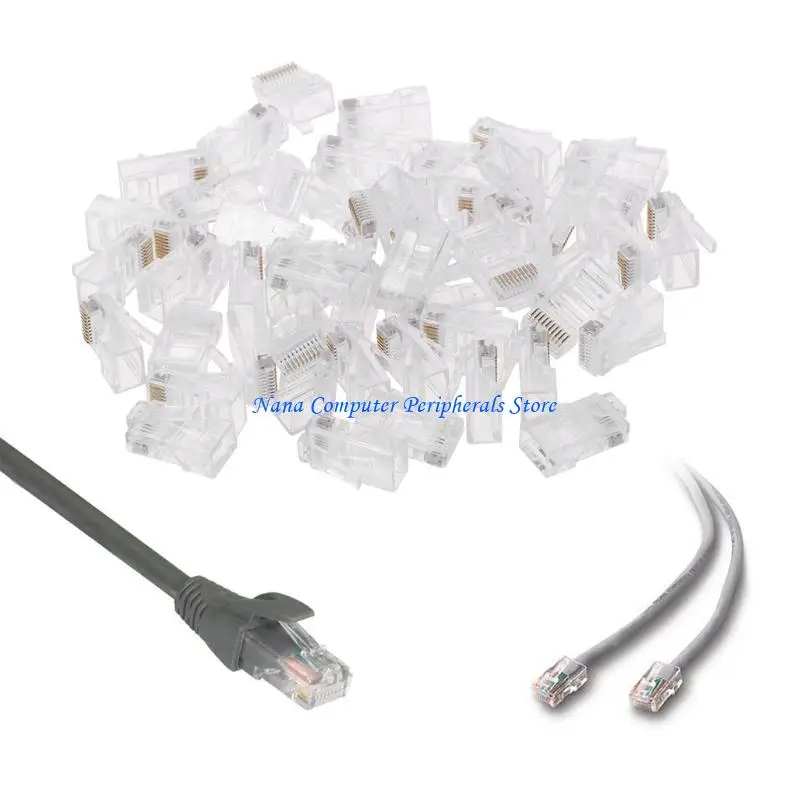 F68C UTP Ethernet Connector Modular Crystal Plug 10-Pin Cable