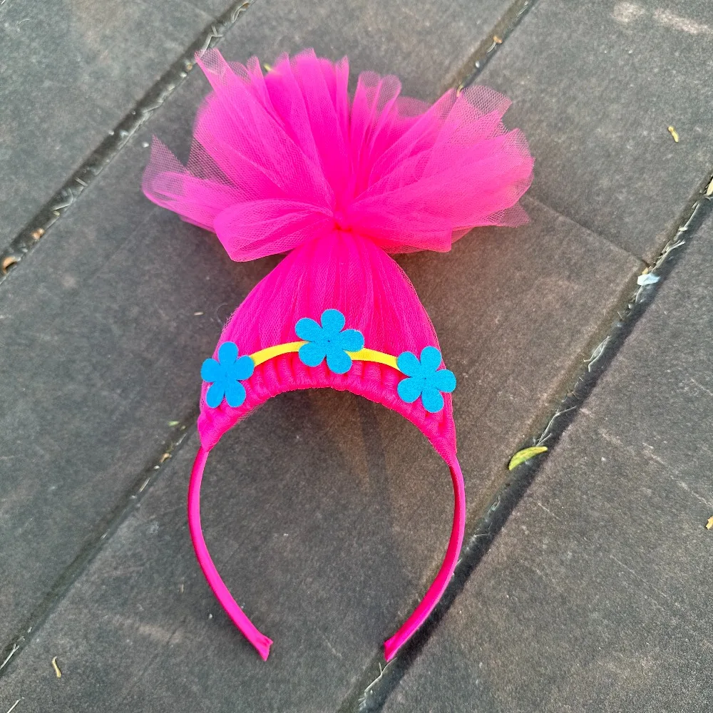 Halloween Magic Elf Cosplay Headband Princess Poppy Trolls Hair Hoop Performanc Birthday Party Hair Accessories New