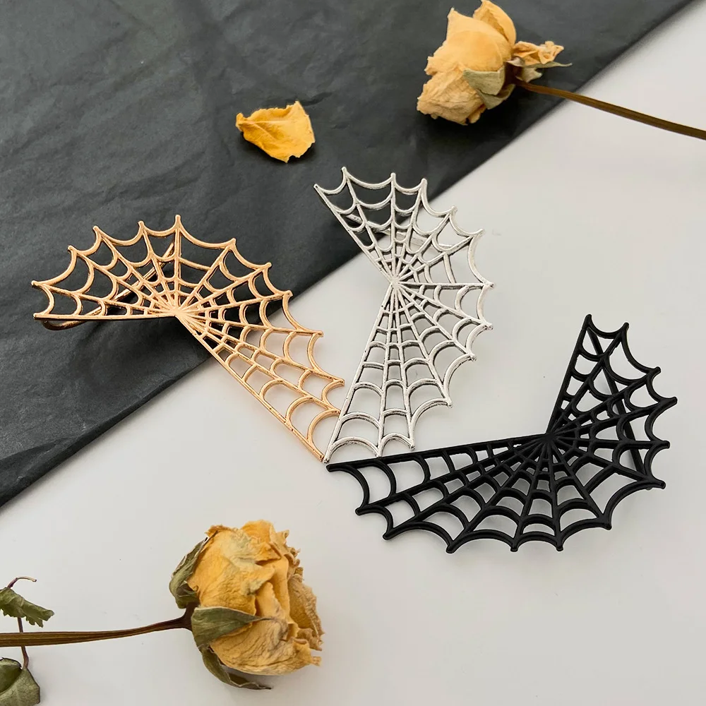 Retro Spider Web Large Earrings for Women Punk Web Charm Clip Earrings Jewelry Accessories Halloween Party Gifts Gothic Decor view 5