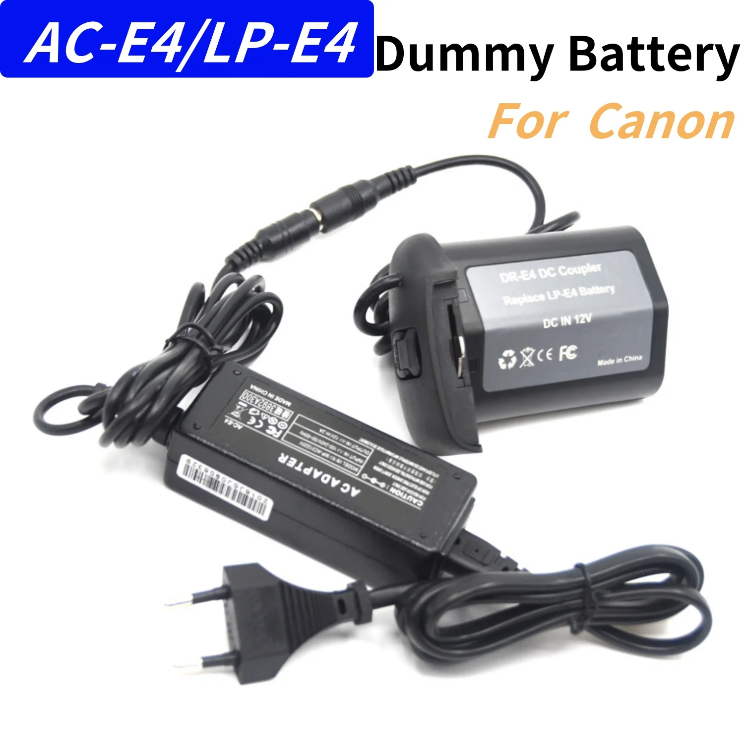 

LP-E4 LP-E19 Dummy Battery DR-E4 DC Coupler&AC-E4 AC Power Adapter For Canon EOS-1DC 1DX 1DMark III 1DMark IV 1DsMark III Camera