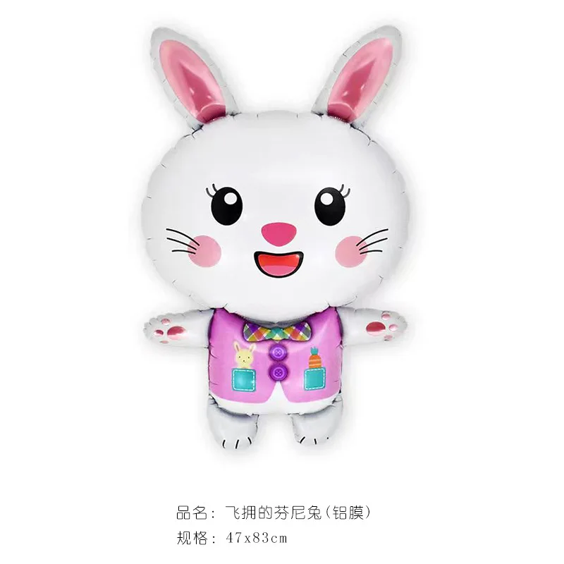 Nette Cartoon Weiß Hase Aluminium Folie Ballons Kaninchen Frohe Ostern Party Dekoration Lieferungen Kinder Favor Geburtstag Party Geschenk – Detail 5