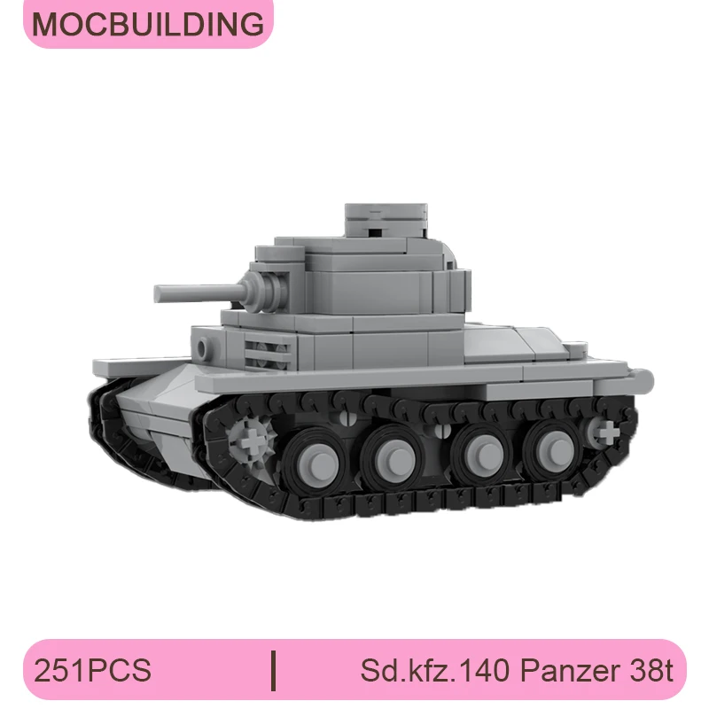 

Sd.kfz.140 Panzer 38t Military Tank Model MOC Building Blocks DIY Assemble Bricks Collection Display Creative Toys Gifts 251PCS