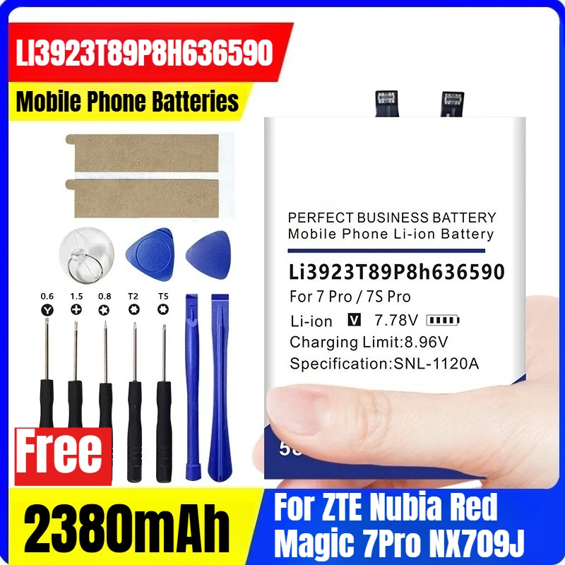 

7.78V 2380mAh LI3923T89P8H636590 Mobile Phone Batteries for ZTE Nubia Red Magic 7Pro NX709J