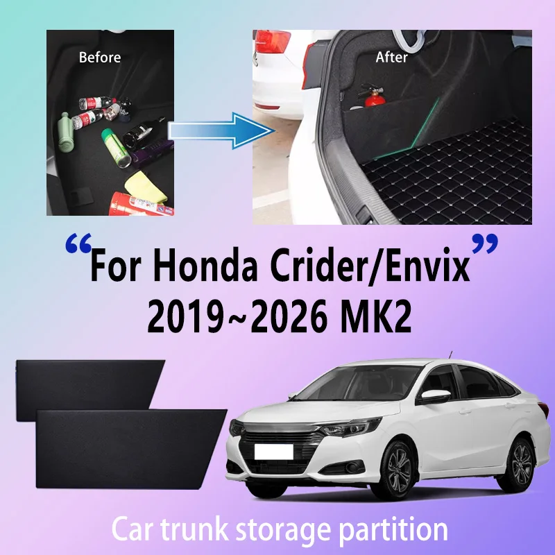 

Автомобильные аксессуары для Honda Crider/Envix 2019 ~ 2026 MK2, перегородка для хранения багажника, многофункциональный органайзер для автомобильных деталей интерьера
