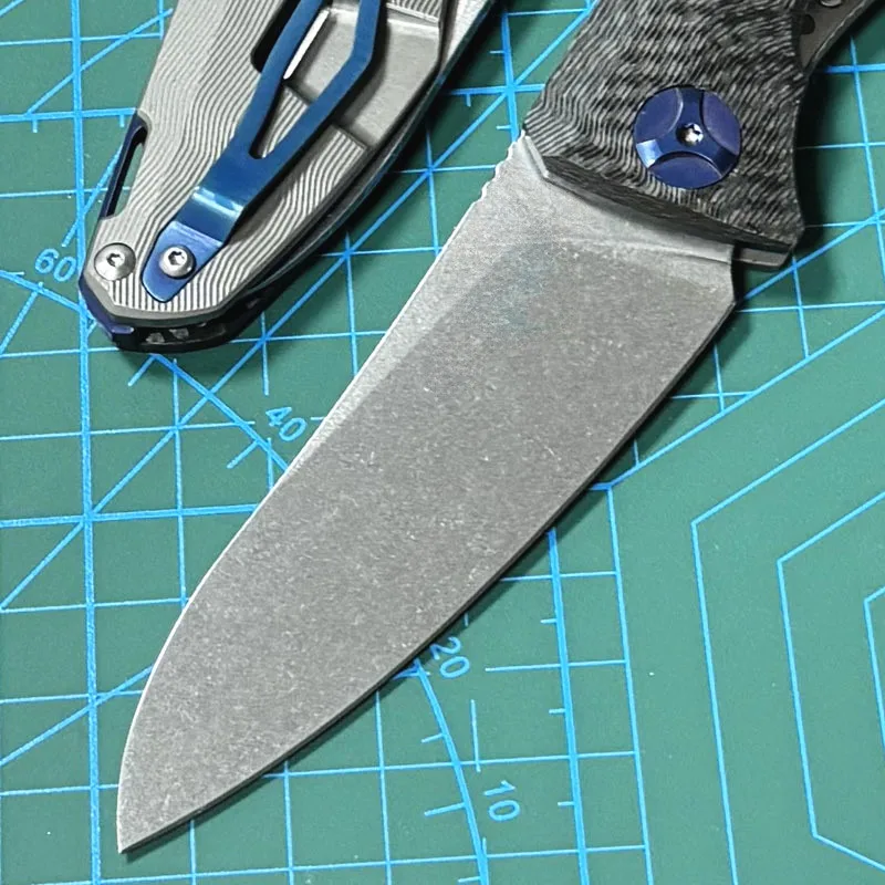 Бесплатный складной нож Wolf 235C CPM-S90V с лезвием, титановый + углеродное волокно, ручка, универсальный нож для кемпинга, охоты, выживания, EDC