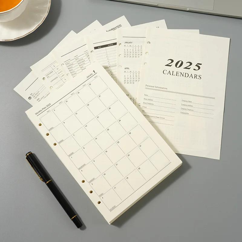 2025 Notebook Refills Daily Weekly Monthly Planner Journal Schedule Agenda Organizer Efficiency Notepad Korean Stationery Office